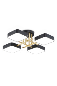 Светодиодная потолочная люстра SVLIGHT LED XI3350-4 BK+FGD 72W