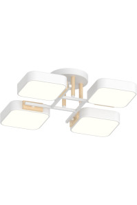 Светодиодная потолочная люстра SVLIGHT LED XI3352-4 WH+WOOD 72W