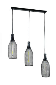 Люстра в стиле лофт Бутылка на планке SVLIGHT трехламповая 8012/3B черный