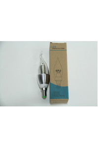 Светодиодная лампочка свеча LED 5W Е14 хром